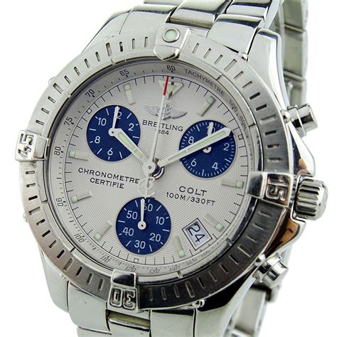 breitling aeromarine chrono colt quartz sq a73350|breitling colt quartz.